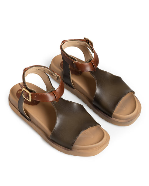 Sandalia Berde Chunky T Strap 101
